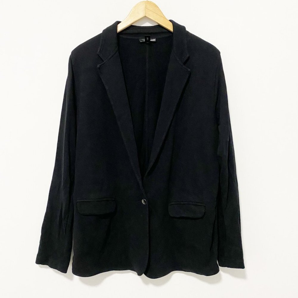Aqua Black Blazer Sweater Size Large